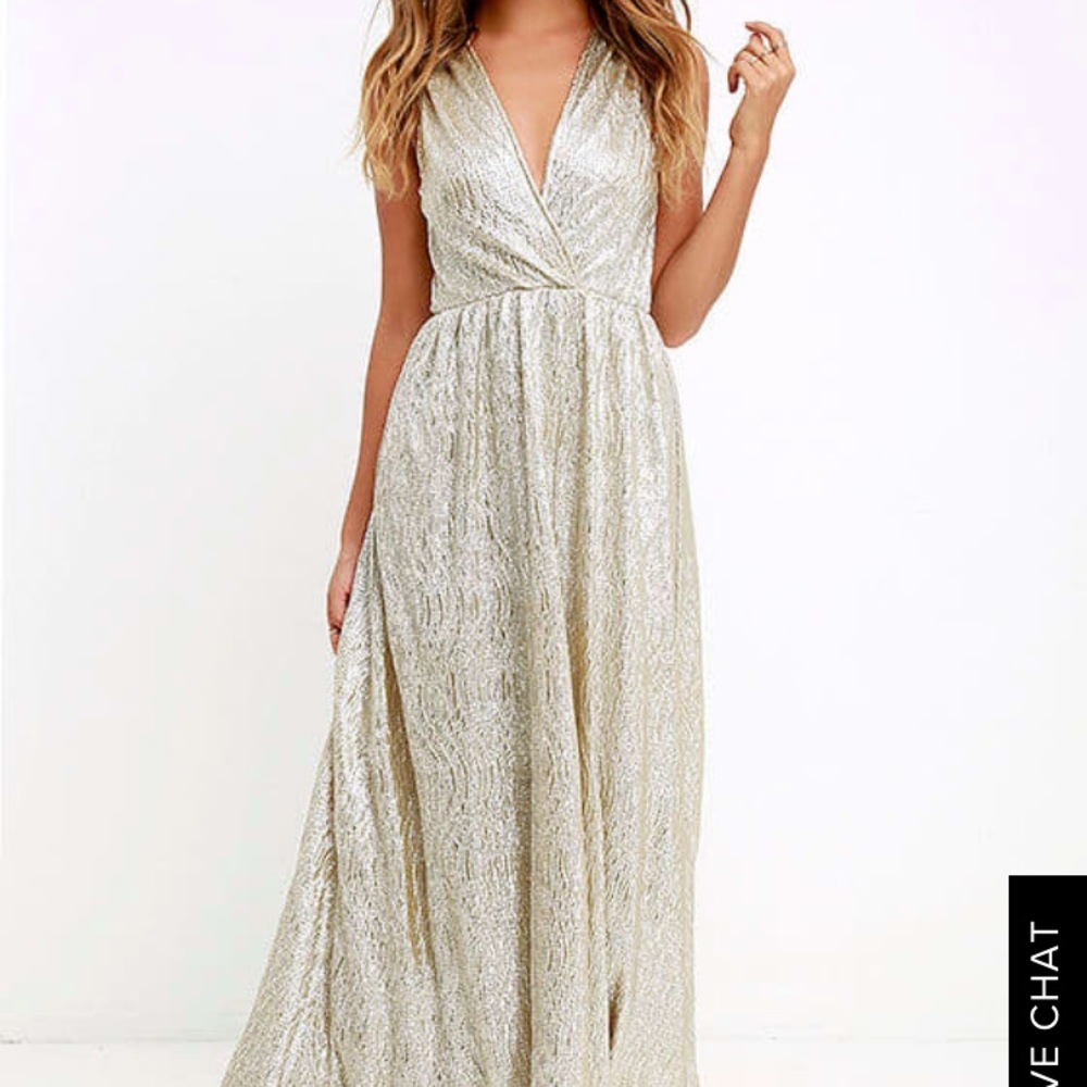All that Shimmers is Gold, Light Gold Maxi Dress